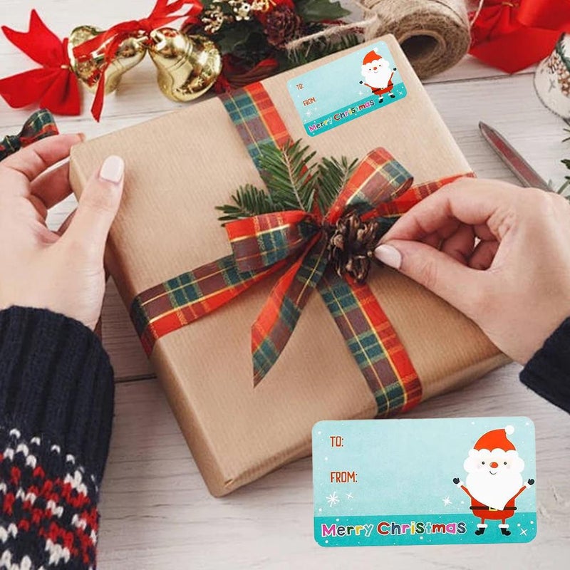 500PCS ChristmasGift Tags,Cute Self Adhesive Santa Claus Stickers,Xmas Labels Gift Tags,Christmas Presents Stickers Name Labels Sticker,for Wrapping Paper Xmas Birthday Holiday Presents Decor - Image 3